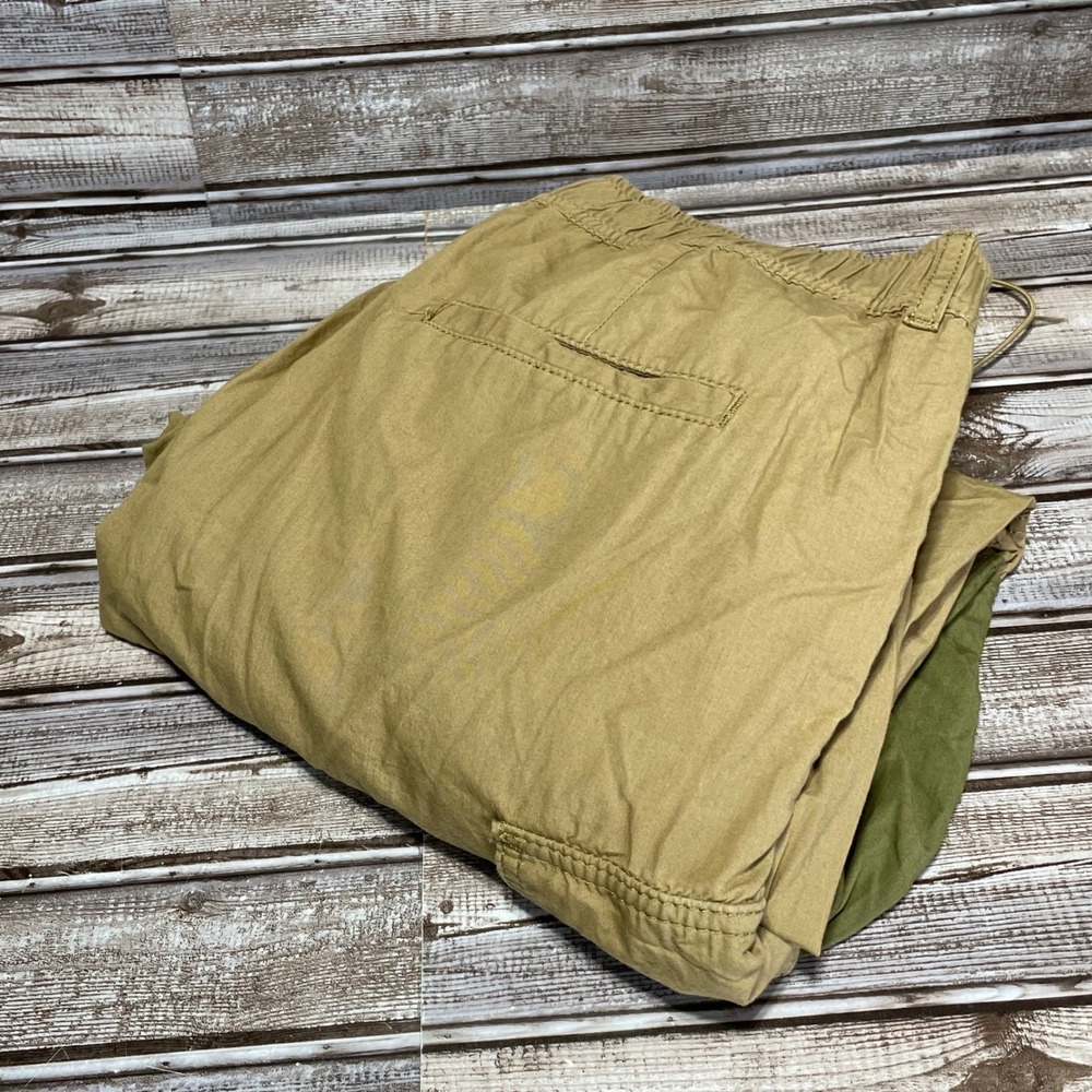 Anthropologie Cargo Pants Cinch Ankle Tan‎ Green Size 32